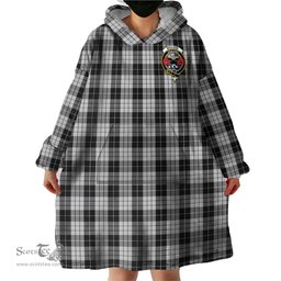 Scottish MacLeod Black and White Clan Family Crest Tartan Snuggie Hoodie Plaid Wearable Blanket Hoodie
