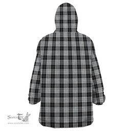 Scottish MacLeod Black and White Clan Family Crest Tartan Snuggie Hoodie Plaid Wearable Blanket Hoodie