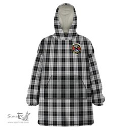 Scottish MacLeod Black and White Clan Family Crest Tartan Snuggie Hoodie Plaid Wearable Blanket Hoodie