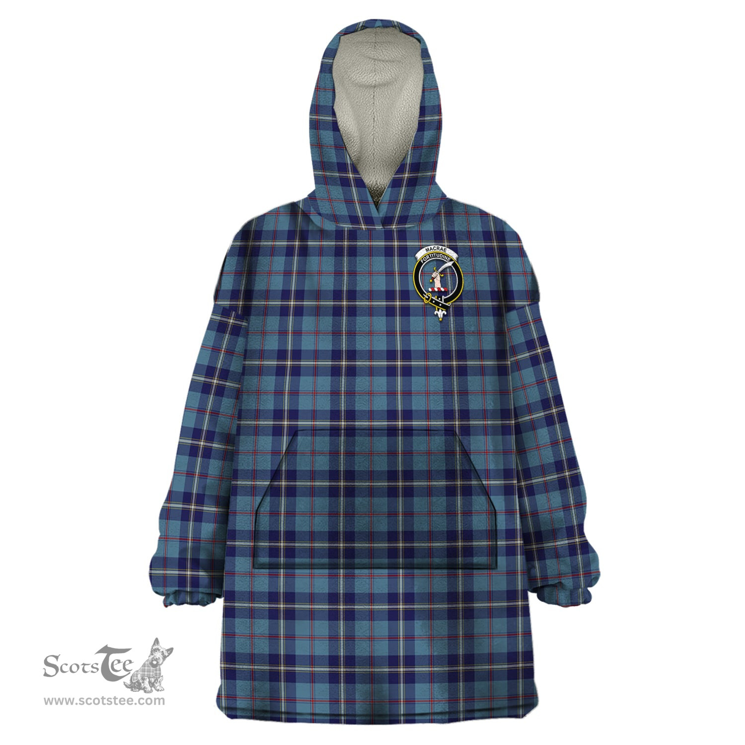 Scottish MacRaes of America Clan Family Crest Tartan Snuggie Hoodie Plaid Wearable Blanket Hoodie