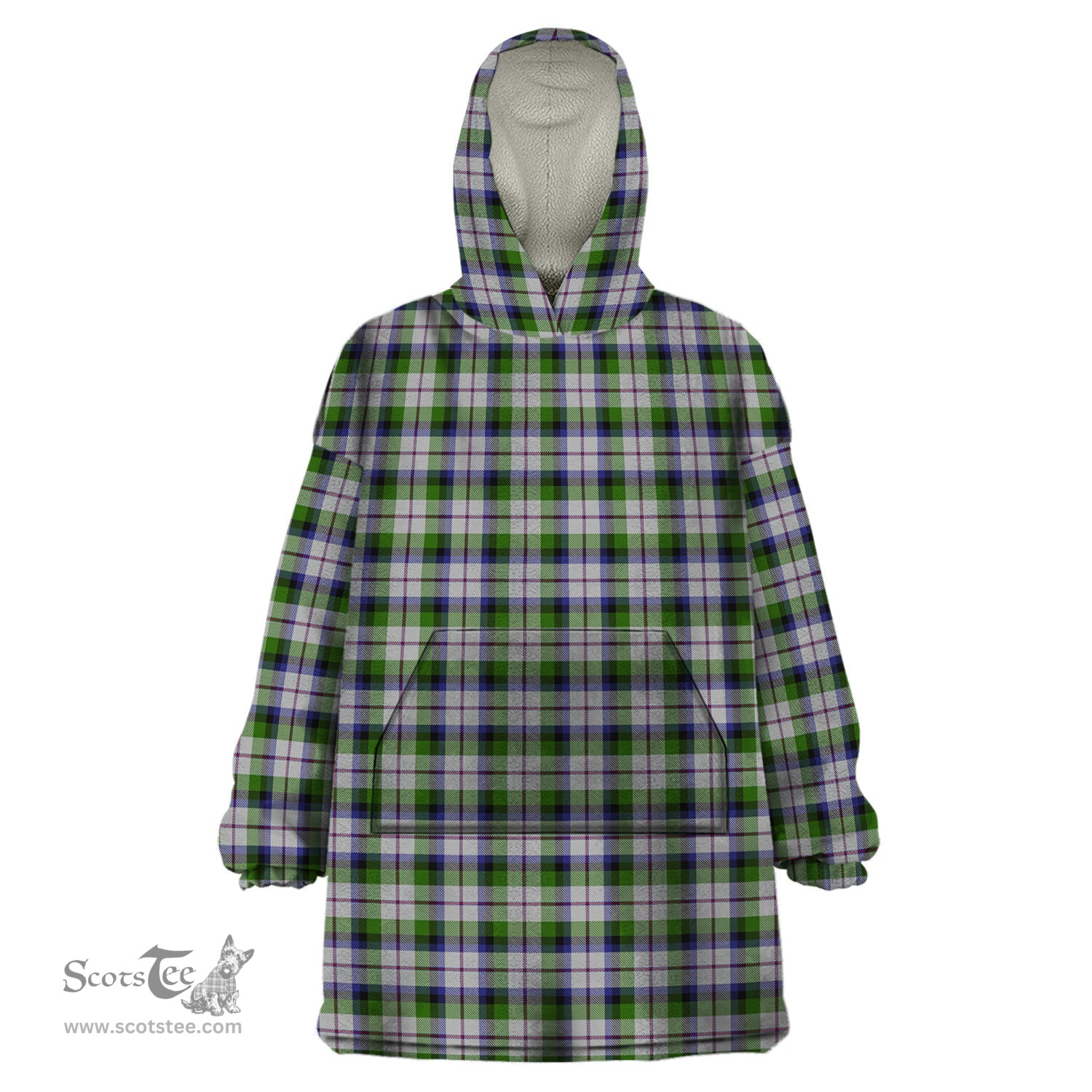 Scottish MacNaughton Dress Clan Tartan Snuggie Hoodie Plaid Wearable Blanket Hoodie
