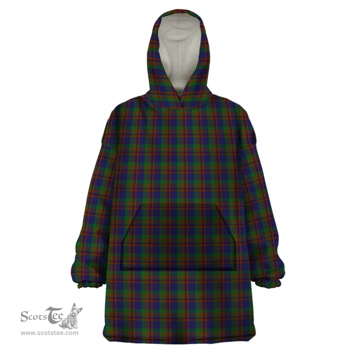 Scottish Mann Clan Tartan Snuggie Hoodie Plaid Wearable Blanket Hoodie