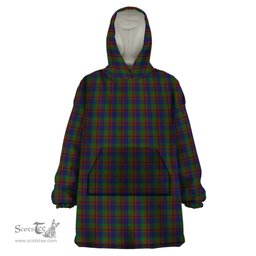 Scottish Mann Clan Tartan Snuggie Hoodie Plaid Wearable Blanket Hoodie