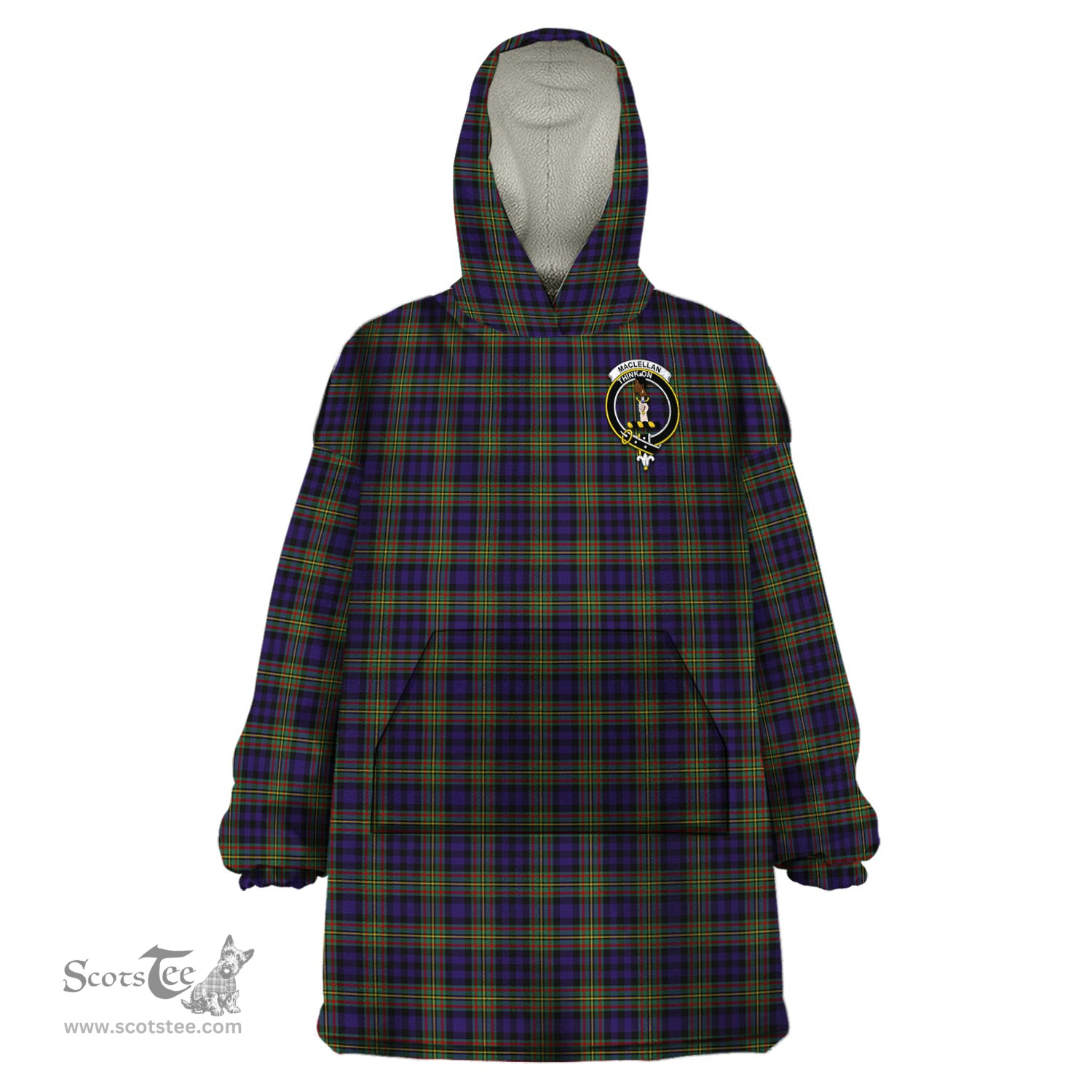 Scottish MacLellan Clan Family Crest Tartan Snuggie Hoodie Plaid Wearable Blanket Hoodie