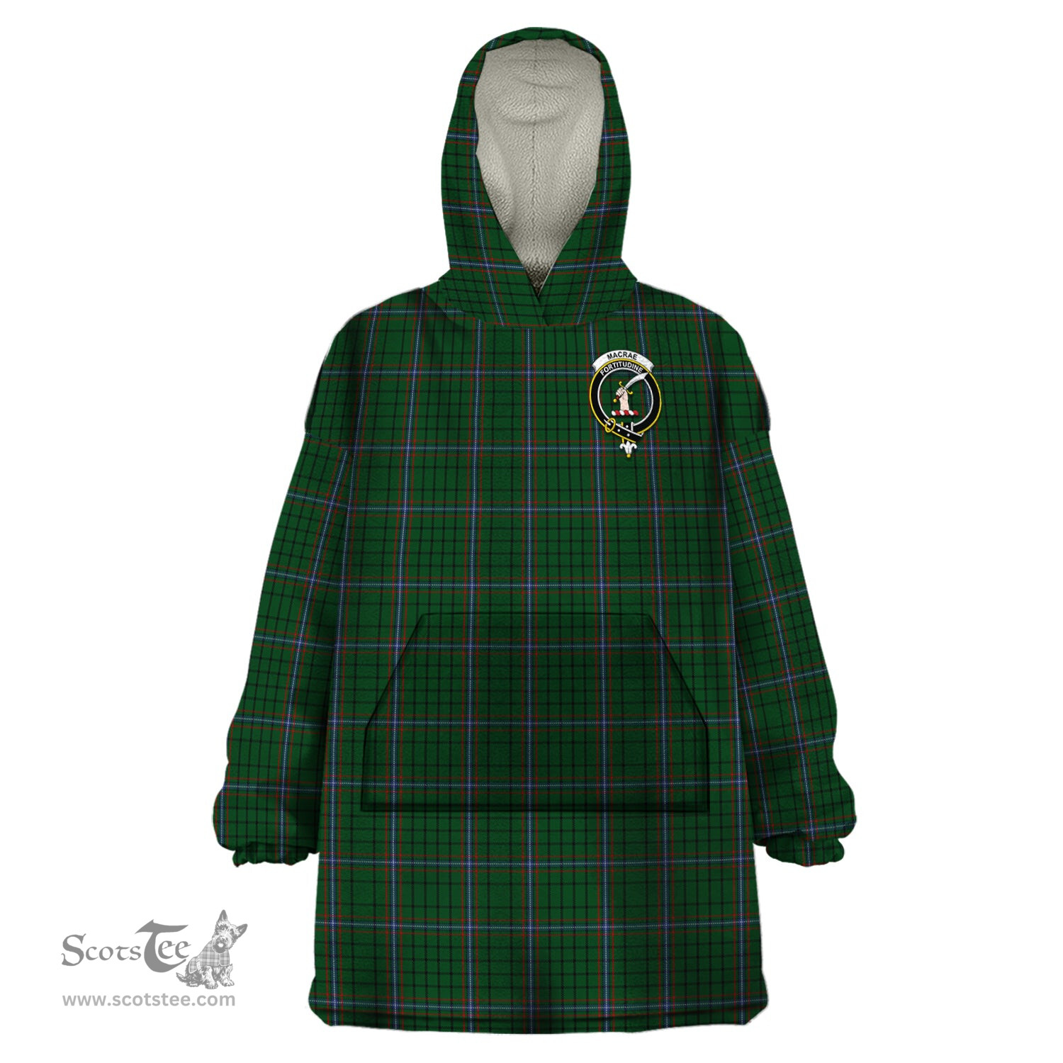 Scottish MacRae Clan Family Crest Tartan Snuggie Hoodie Plaid Wearable Blanket Hoodie