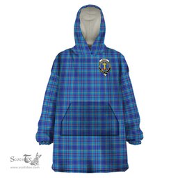 Scottish Mercer Modern Clan Family Crest Tartan Snuggie Hoodie Plaid Wearable Blanket Hoodie
