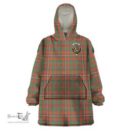 Scottish MacKinnon Ancient Clan Family Crest Tartan Snuggie Hoodie Plaid Wearable Blanket Hoodie