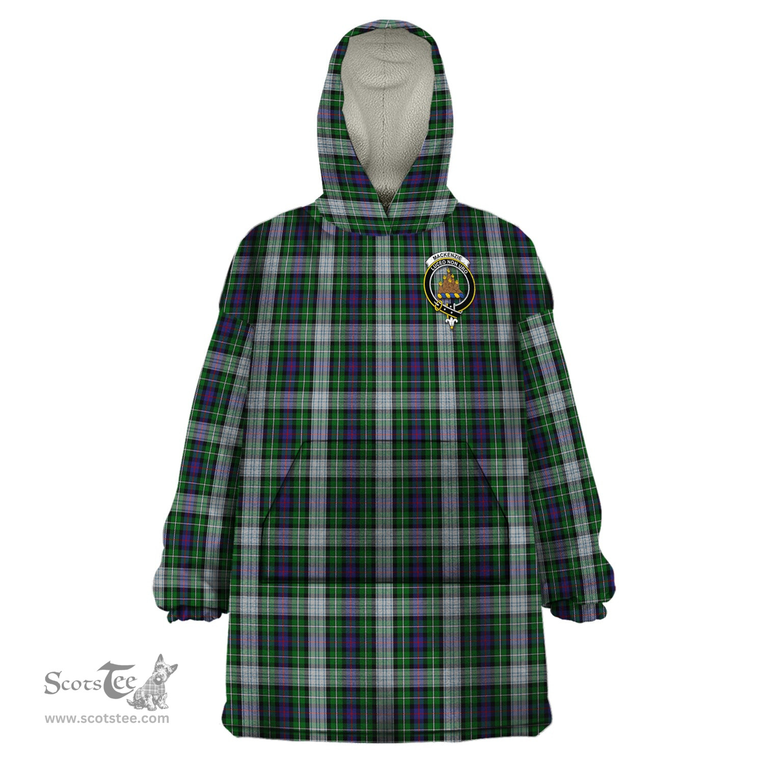 Scottish MacKenzie Dress Clan Family Crest Tartan Snuggie Hoodie Plaid Wearable Blanket Hoodie