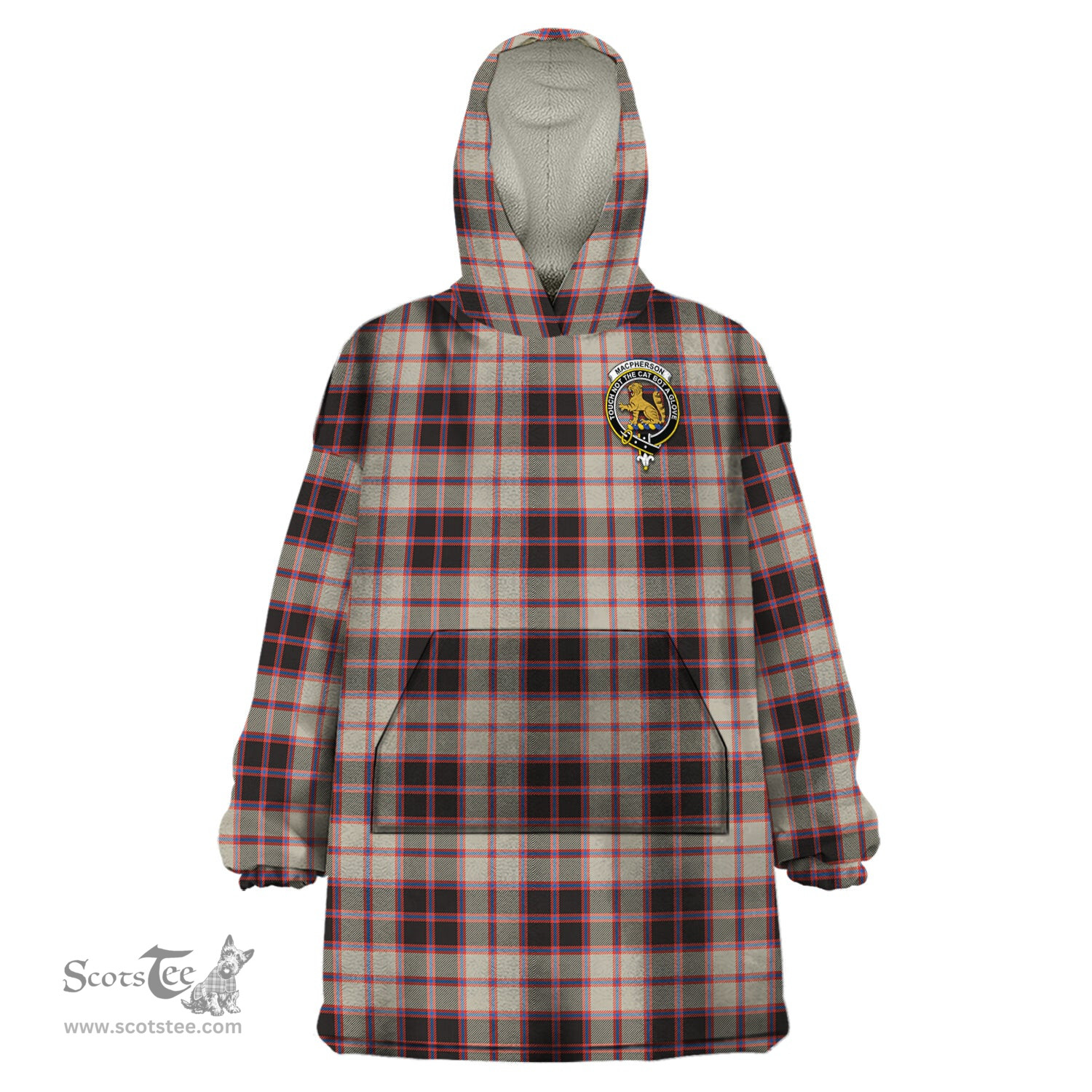 Scottish MacPherson Hunting Ancient Clan Family Crest Tartan Snuggie Hoodie Plaid Wearable Blanket Hoodie