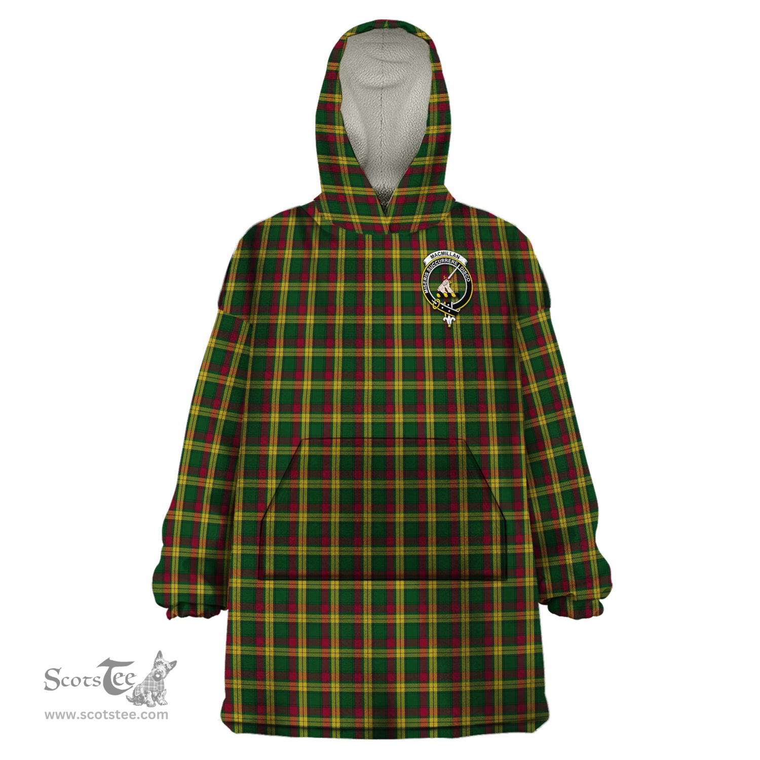 Scottish MacMillan Ancient Clan Family Crest Tartan Snuggie Hoodie Plaid Wearable Blanket Hoodie