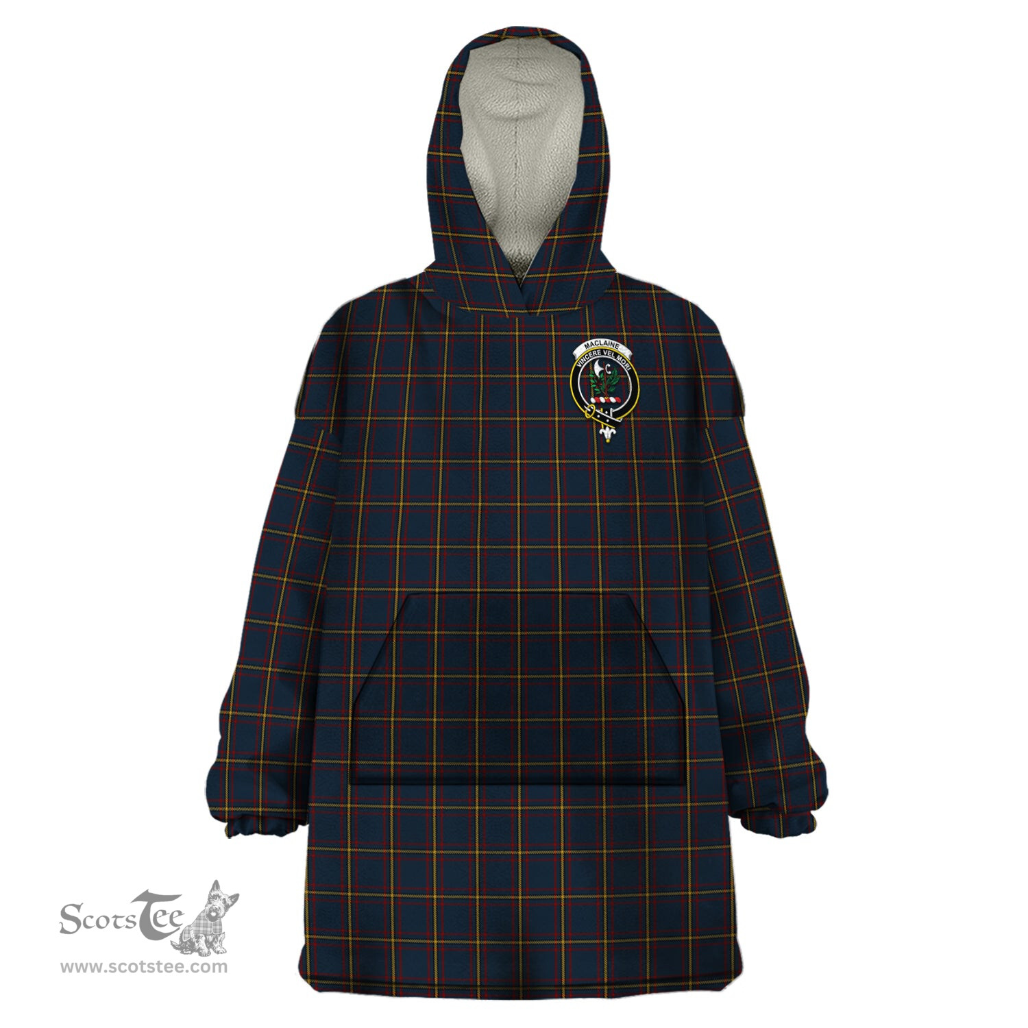 Scottish MacLaine of Lochbuie Hunting Clan Family Crest Tartan Snuggie Hoodie Plaid Wearable Blanket Hoodie