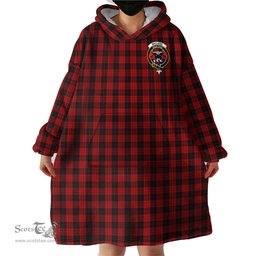 Scottish MacLeod Black and Red Clan Family Crest Tartan Snuggie Hoodie Plaid Wearable Blanket Hoodie