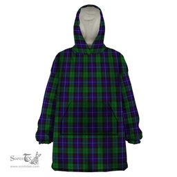 Scottish Mitchell Clan Tartan Snuggie Hoodie Plaid Wearable Blanket Hoodie