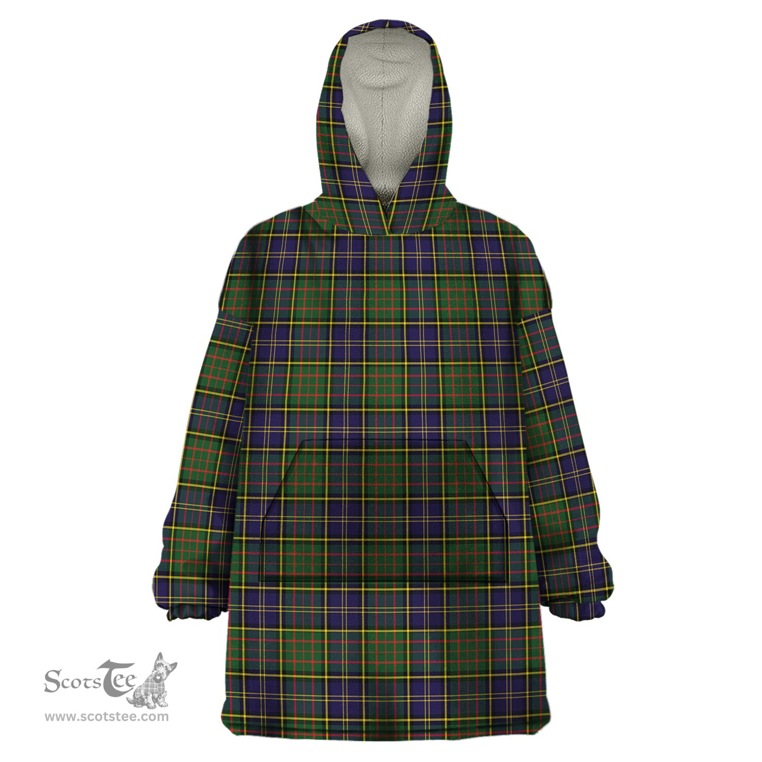Scottish MacMillan Hunting Modern Clan Tartan Snuggie Hoodie Plaid Wearable Blanket Hoodie