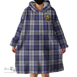Scottish MacPherson Dress Blue Clan Family Crest Tartan Snuggie Hoodie Plaid Wearable Blanket Hoodie
