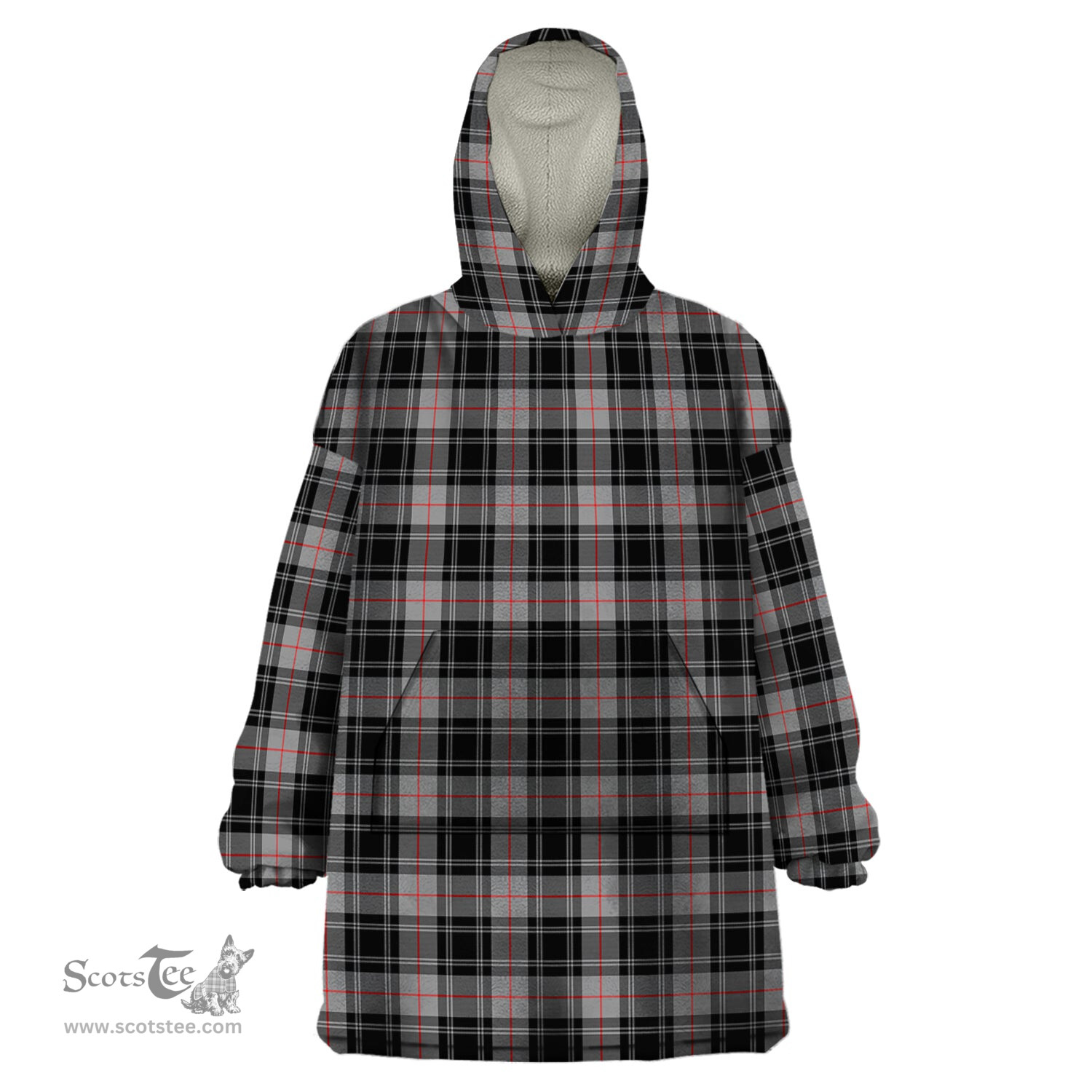 Scottish Moffat Modern Clan Tartan Snuggie Hoodie Plaid Wearable Blanket Hoodie