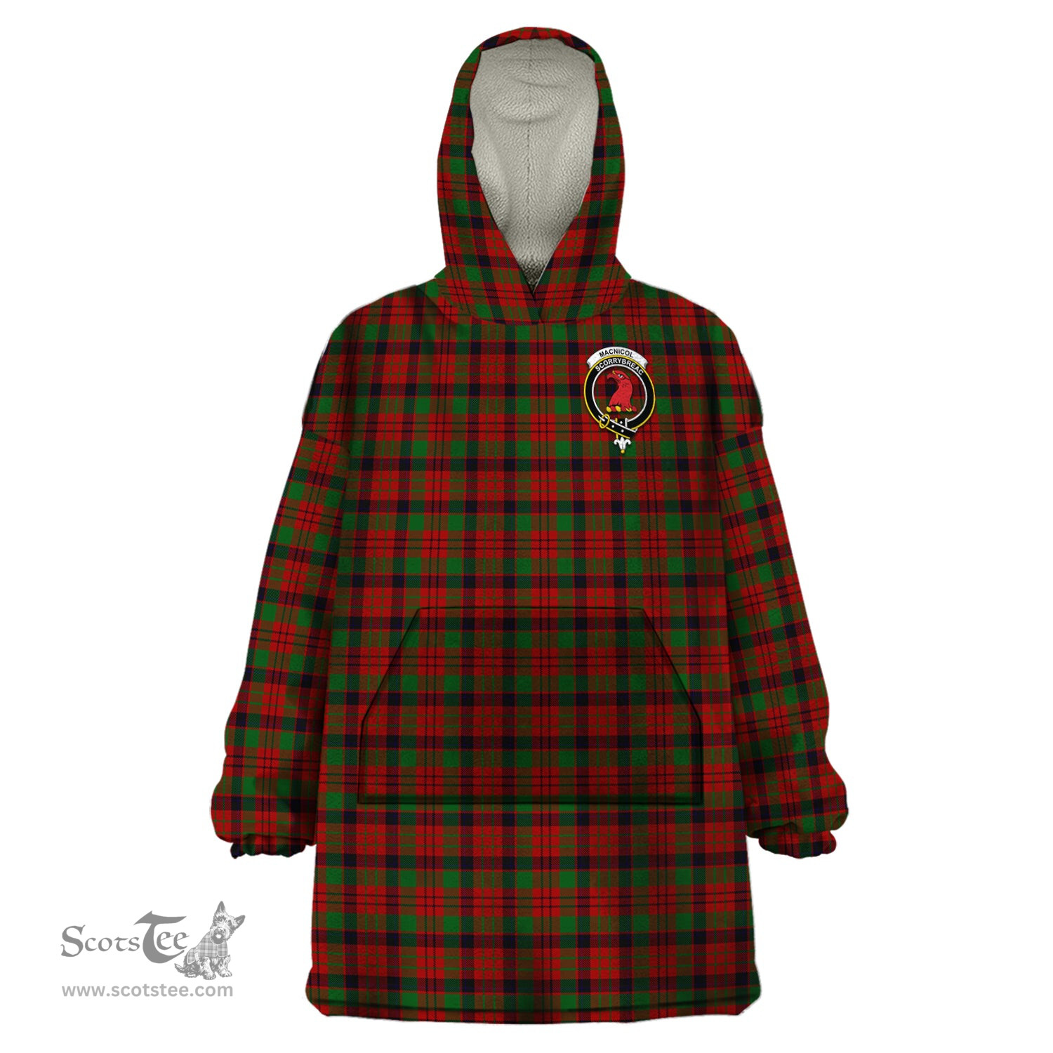 Scottish MacNicol Clan Family Crest Tartan Snuggie Hoodie Plaid Wearable Blanket Hoodie
