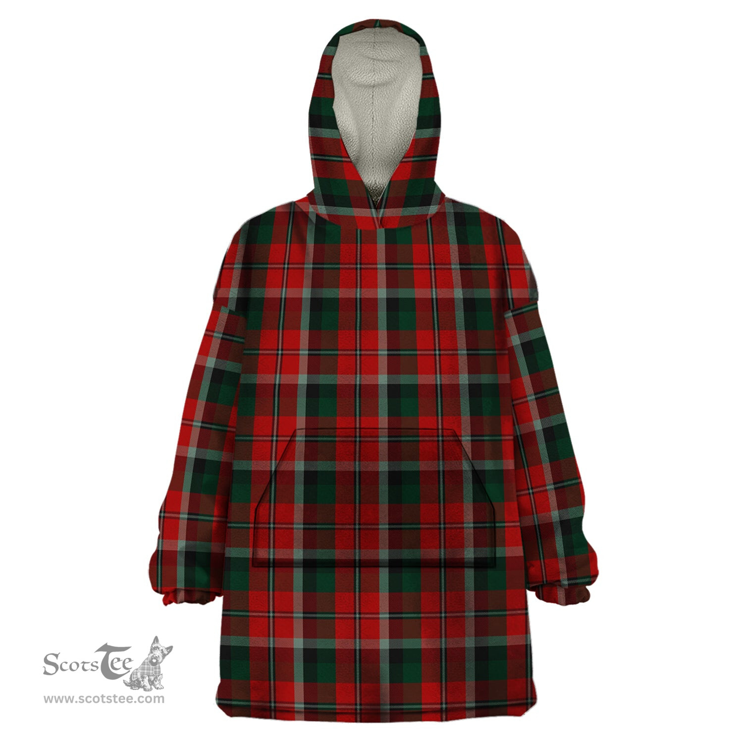 Scottish Montrose Clan Tartan Snuggie Hoodie Plaid Wearable Blanket Hoodie