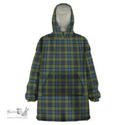 Scottish MacLellan Ancient Clan Tartan Snuggie Hoodie Plaid Wearable Blanket Hoodie