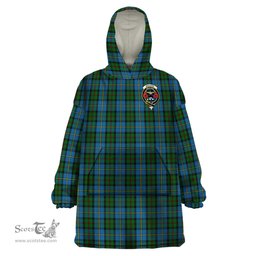 Scottish MacLeod Green Clan Family Crest Tartan Snuggie Hoodie Plaid Wearable Blanket Hoodie