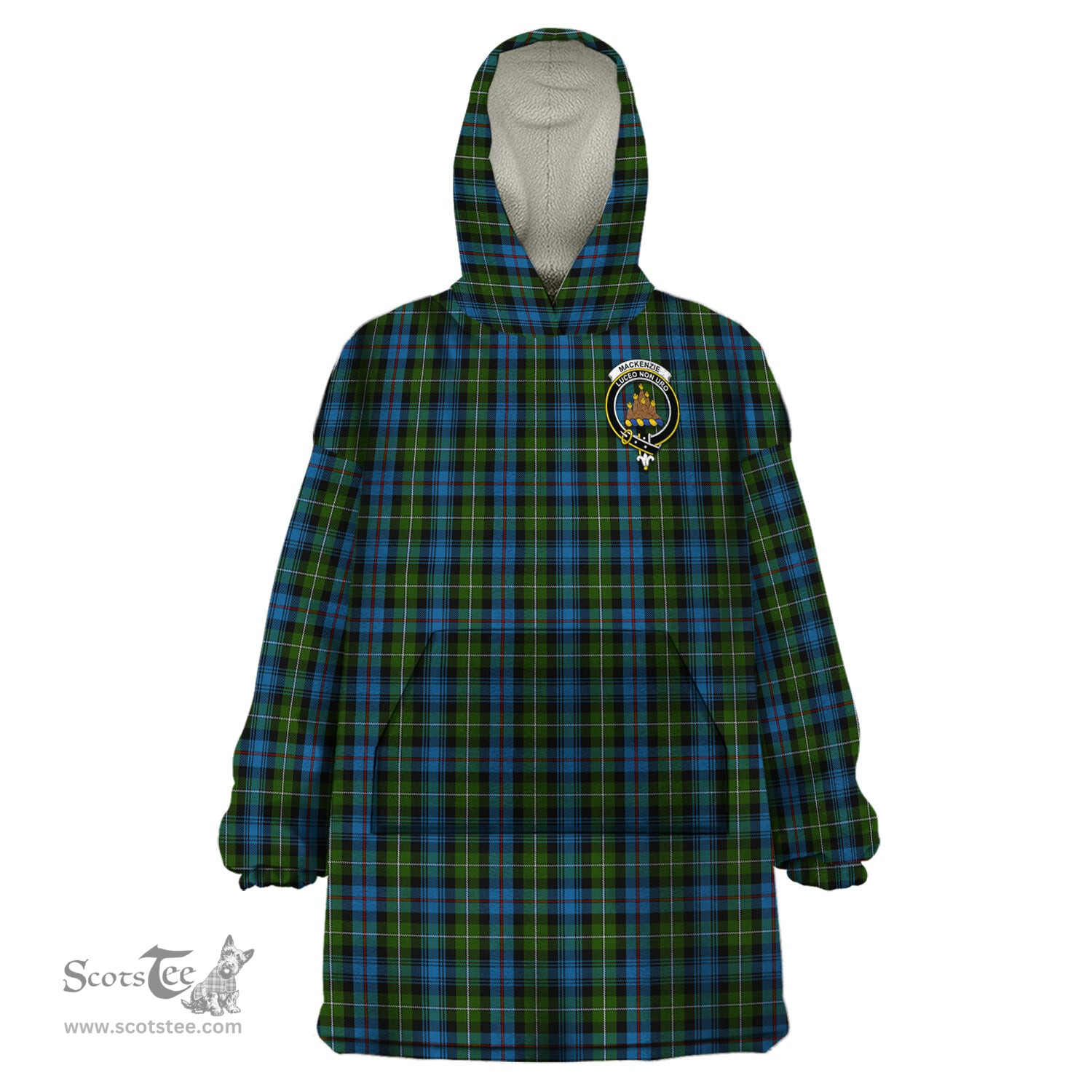 Scottish Mackenzie Clan Family Crest Tartan Snuggie Hoodie Plaid Wearable Blanket Hoodie