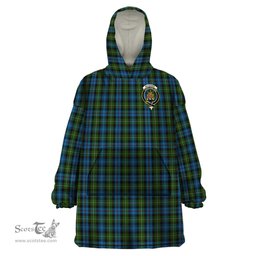 Scottish Mackenzie Clan Family Crest Tartan Snuggie Hoodie Plaid Wearable Blanket Hoodie
