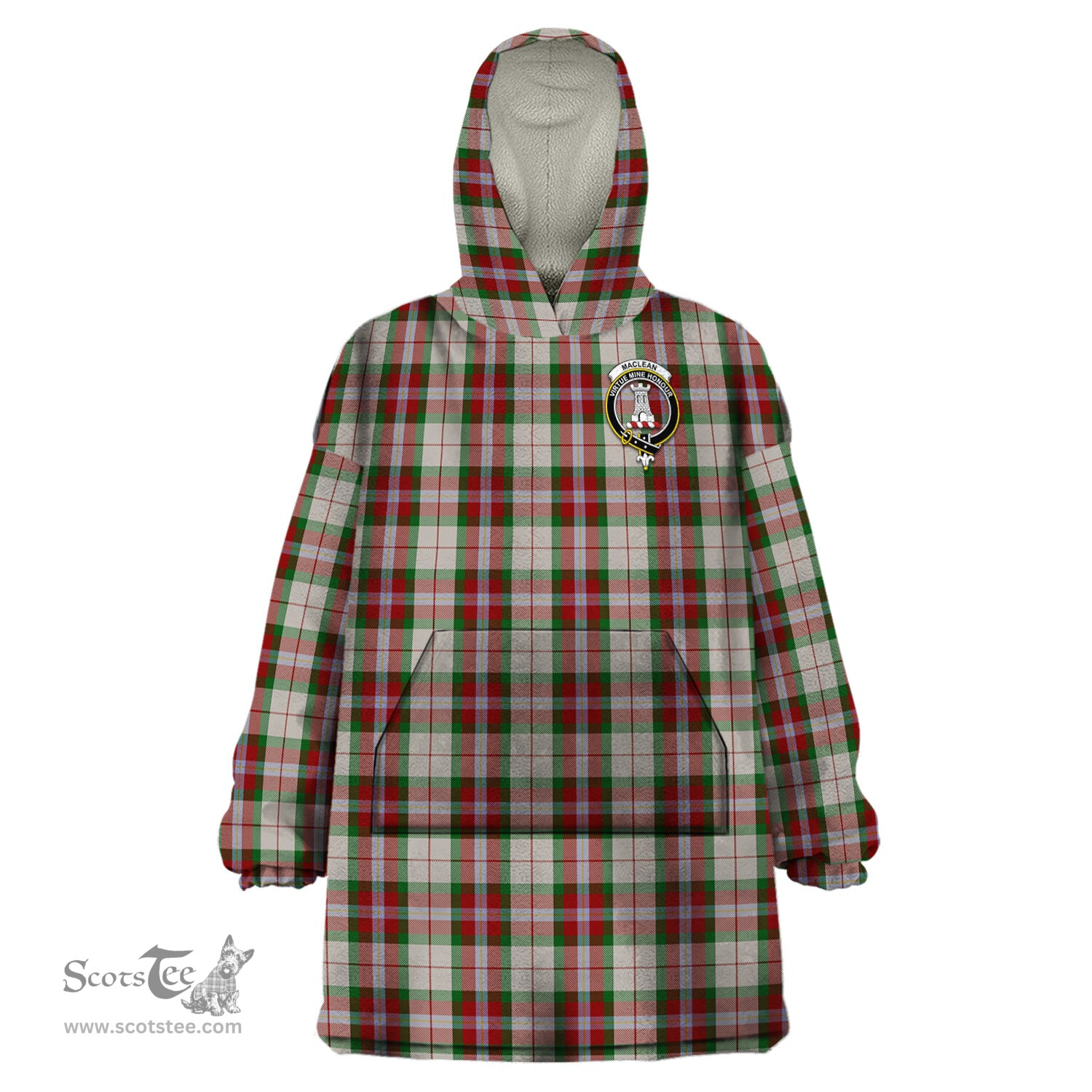 Scottish MacLean Dress Clan Family Crest Tartan Snuggie Hoodie Plaid Wearable Blanket Hoodie