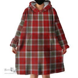 Scottish MacLean of Duart Dress Red Clan Tartan Snuggie Hoodie Plaid Wearable Blanket Hoodie