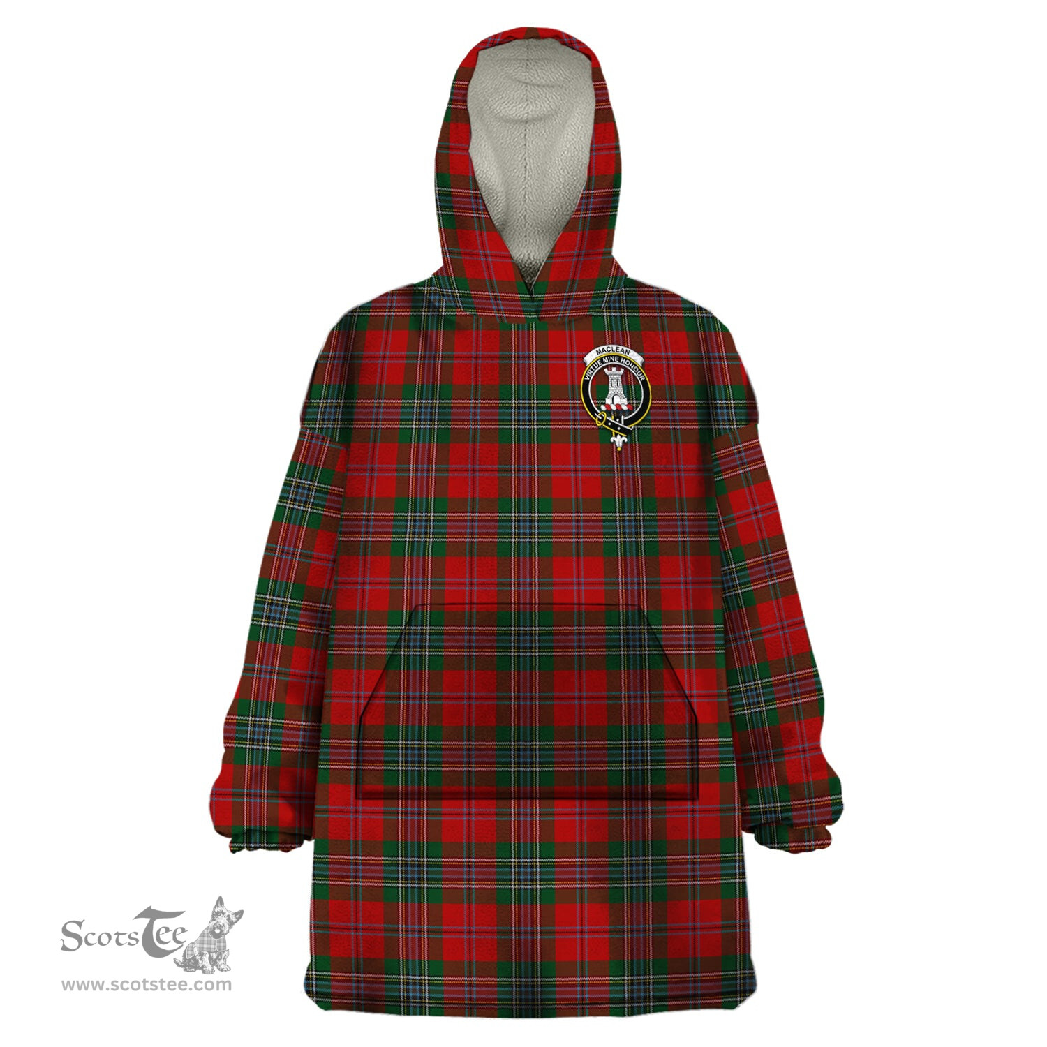 Scottish MacLean Clan Family Crest Tartan Snuggie Hoodie Plaid Wearable Blanket Hoodie