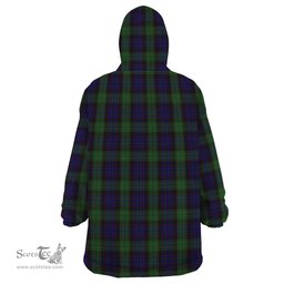 Scottish Nicolson Green Hunting Clan Family Crest Tartan Snuggie Hoodie Plaid Wearable Blanket Hoodie