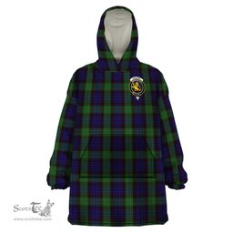 Scottish Nicolson Green Hunting Clan Family Crest Tartan Snuggie Hoodie Plaid Wearable Blanket Hoodie