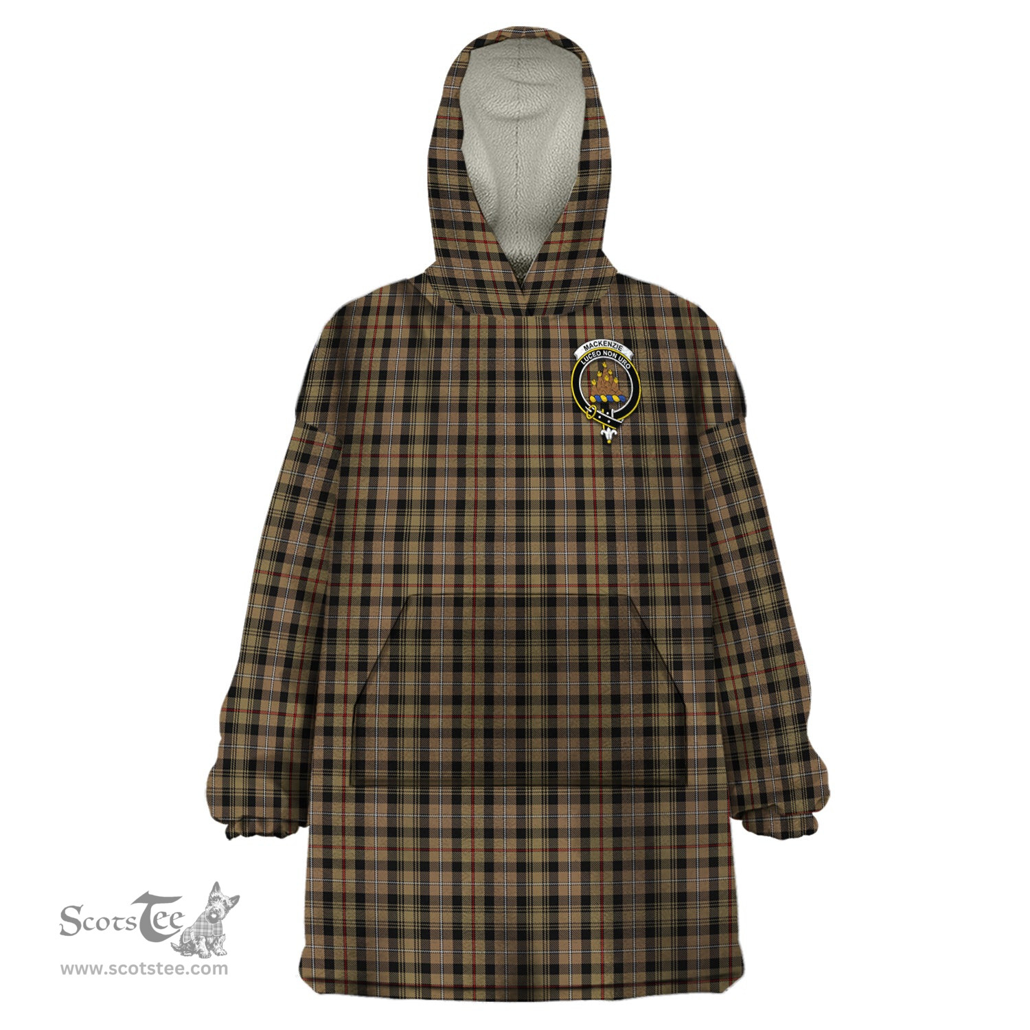 Scottish MacKenzie Hunting Clan Family Crest Tartan Snuggie Hoodie Plaid Wearable Blanket Hoodie