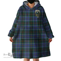 Scottish MacInnes Modern Clan Family Crest Tartan Snuggie Hoodie Plaid Wearable Blanket Hoodie
