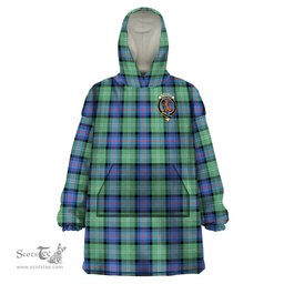 Scottish Sutherland Ancient Clan Family Crest Tartan Snuggie Hoodie Plaid Wearable Blanket Hoodie