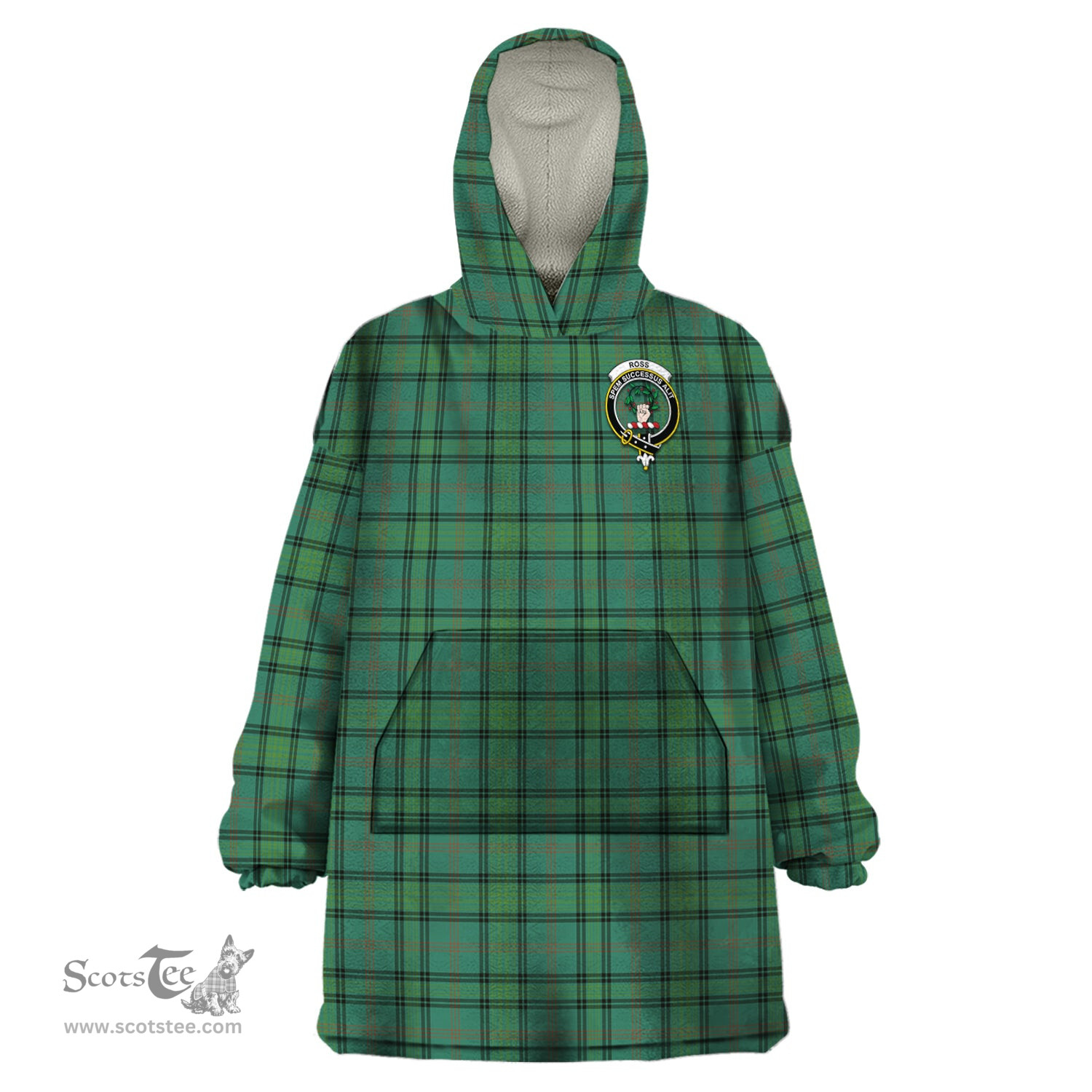 Scottish Ross Hunting Ancient Clan Family Crest Tartan Snuggie Hoodie Plaid Wearable Blanket Hoodie