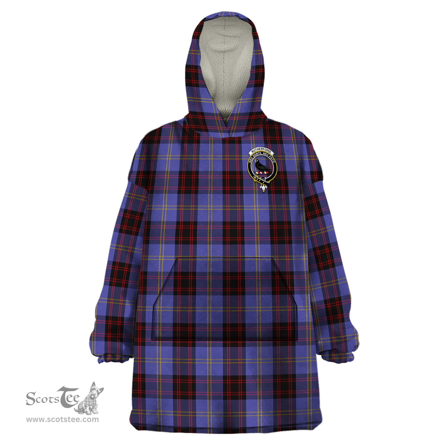 Scottish Rutherford Clan Family Crest Tartan Snuggie Hoodie Plaid Wearable Blanket Hoodie