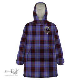 Scottish Rutherford Clan Family Crest Tartan Snuggie Hoodie Plaid Wearable Blanket Hoodie