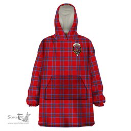 Scottish Rait Clan Family Crest Tartan Snuggie Hoodie Plaid Wearable Blanket Hoodie