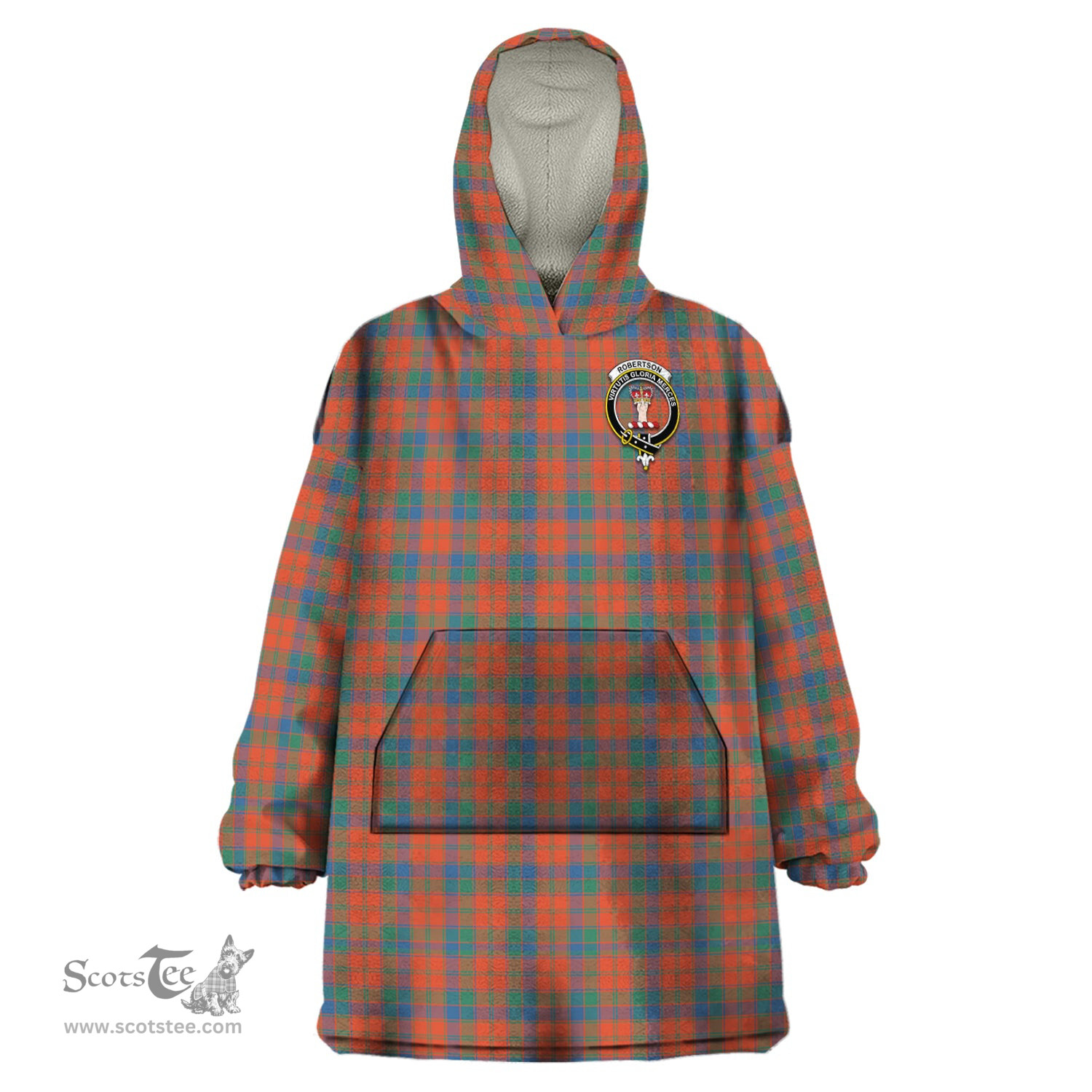 Scottish Robertson Ancient Clan Family Crest Tartan Snuggie Hoodie Plaid Wearable Blanket Hoodie