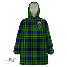 Scottish Rollo Modern Clan Family Crest Tartan Snuggie Hoodie Plaid Wearable Blanket Hoodie