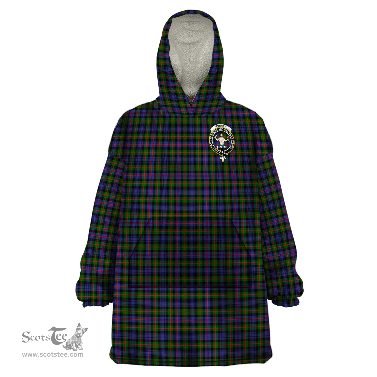 Scottish Murray of Atholl Modern Clan Family Crest Tartan Snuggie Hoodie Plaid Wearable Blanket Hoodie