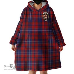 Scottish Wishart Dress Clan Family Crest Tartan Snuggie Hoodie Plaid Wearable Blanket Hoodie