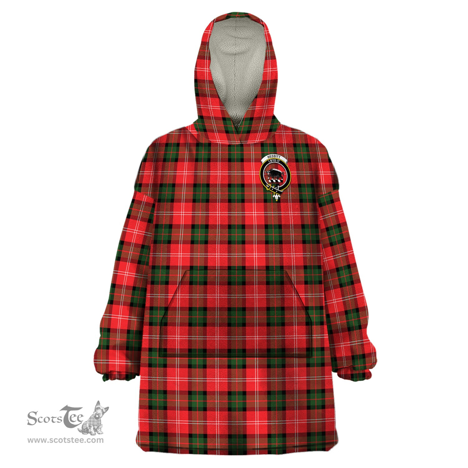 Scottish Nesbitt Modern Clan Family Crest Tartan Snuggie Hoodie Plaid Wearable Blanket Hoodie