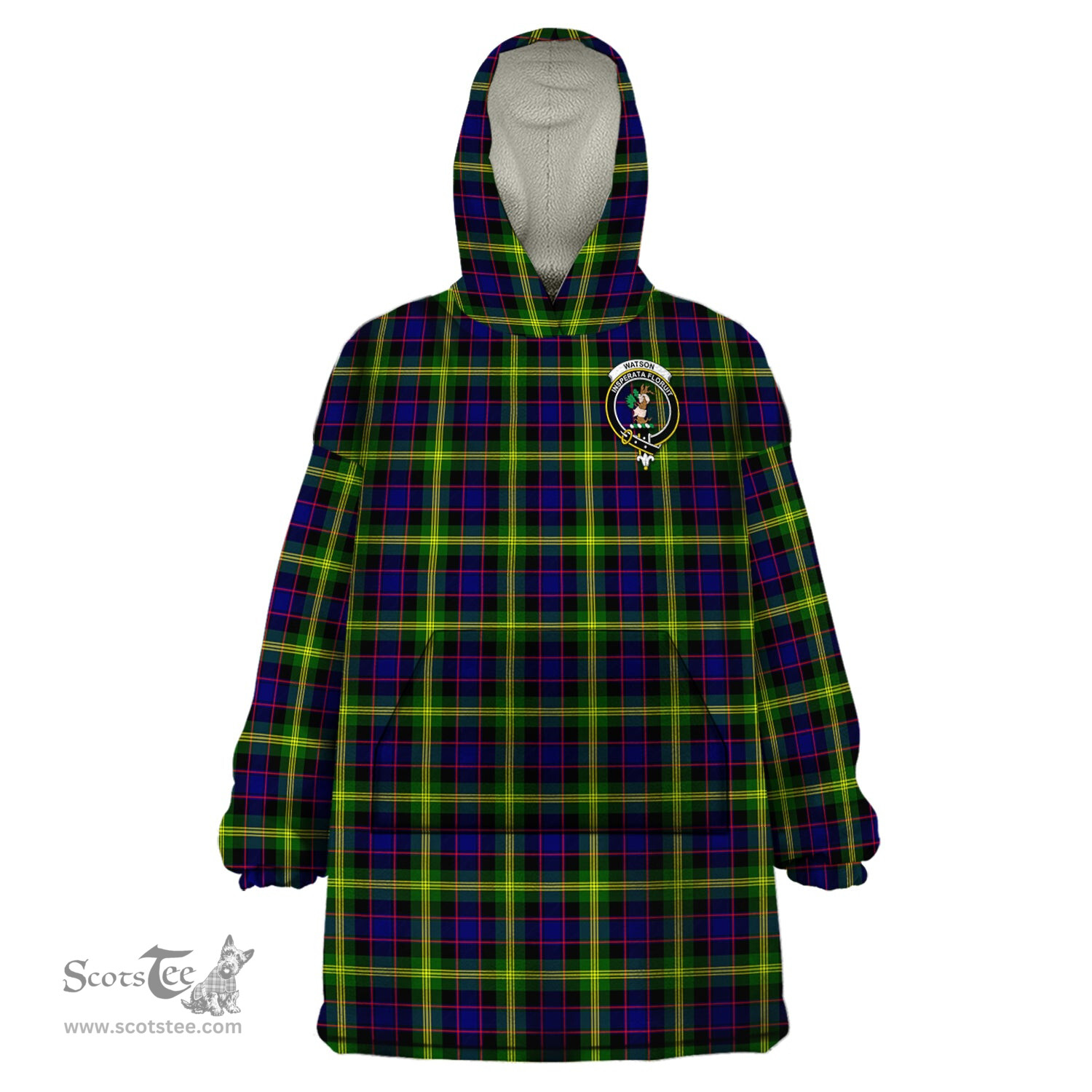 Scottish Watson Modern Clan Family Crest Tartan Snuggie Hoodie Plaid Wearable Blanket Hoodie