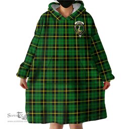 Scottish Wallace Hunting Green Clan Family Crest Tartan Snuggie Hoodie Plaid Wearable Blanket Hoodie