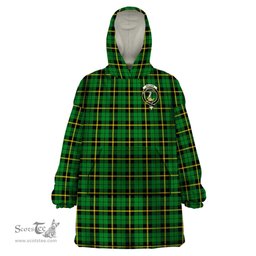 Scottish Wallace Hunting Green Clan Family Crest Tartan Snuggie Hoodie Plaid Wearable Blanket Hoodie