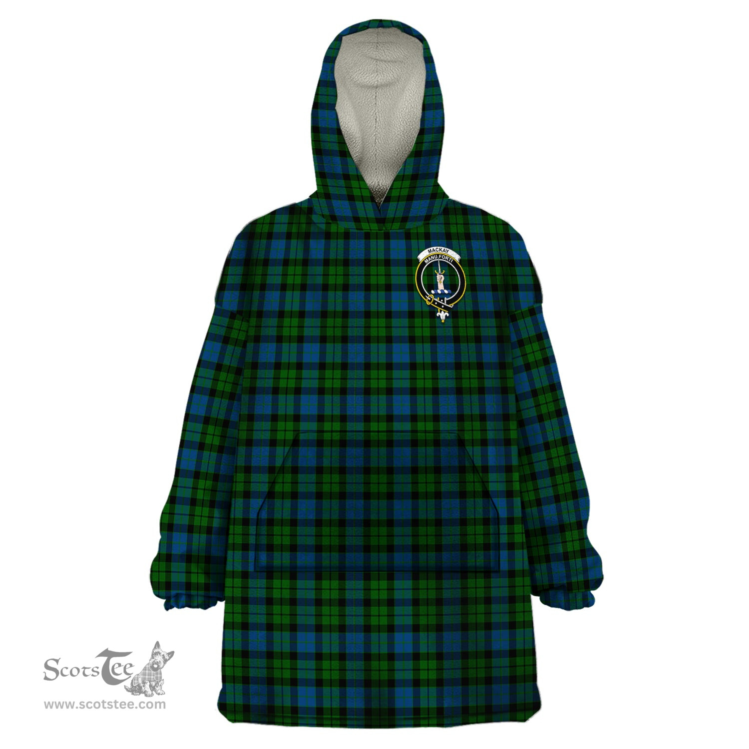 Scottish MacKay Modern Clan Family Crest Tartan Snuggie Hoodie Plaid Wearable Blanket Hoodie
