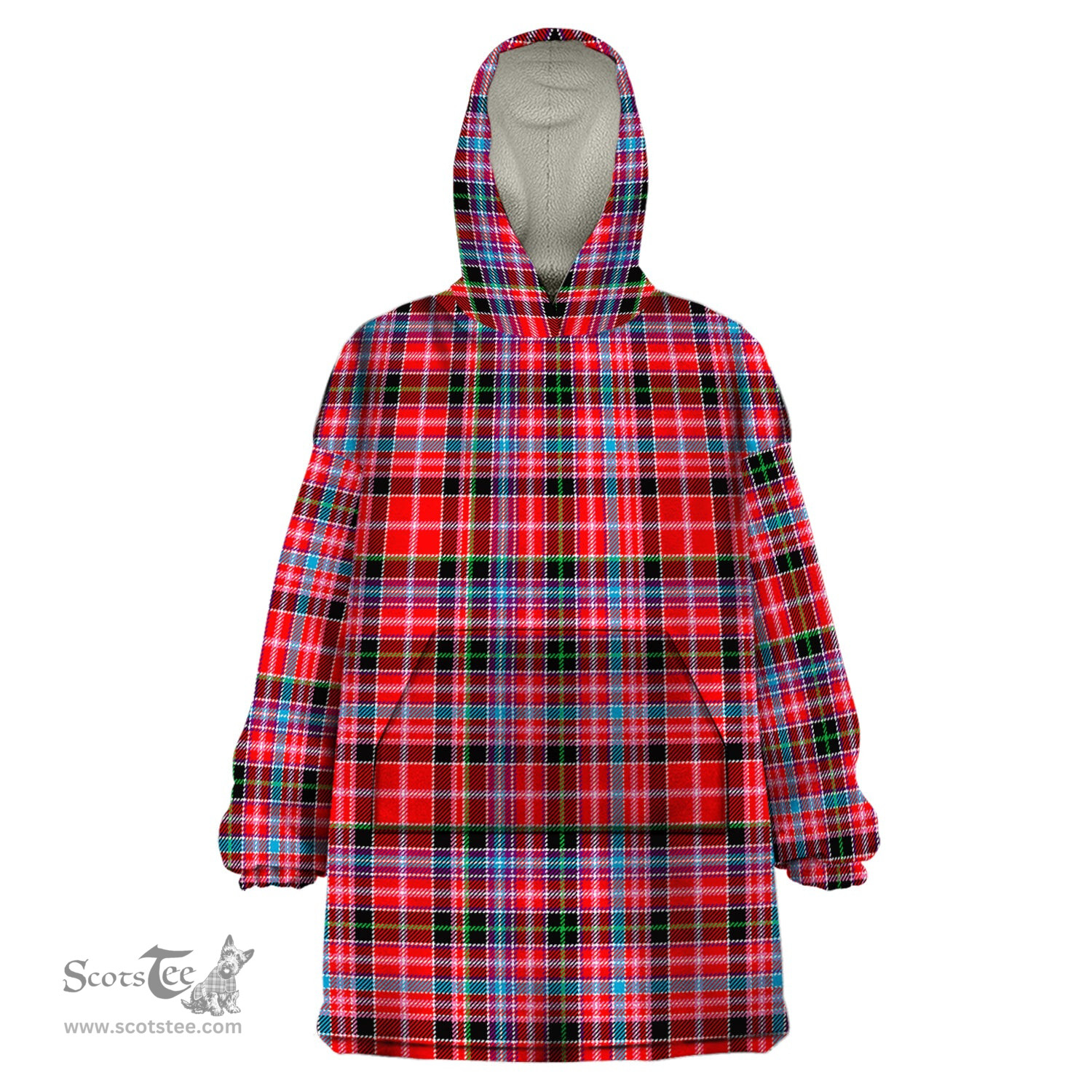 Scottish Straiton Clan Tartan Snuggie Hoodie Plaid Wearable Blanket Hoodie