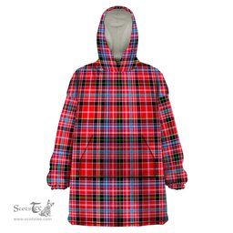 Scottish Straiton Clan Tartan Snuggie Hoodie Plaid Wearable Blanket Hoodie