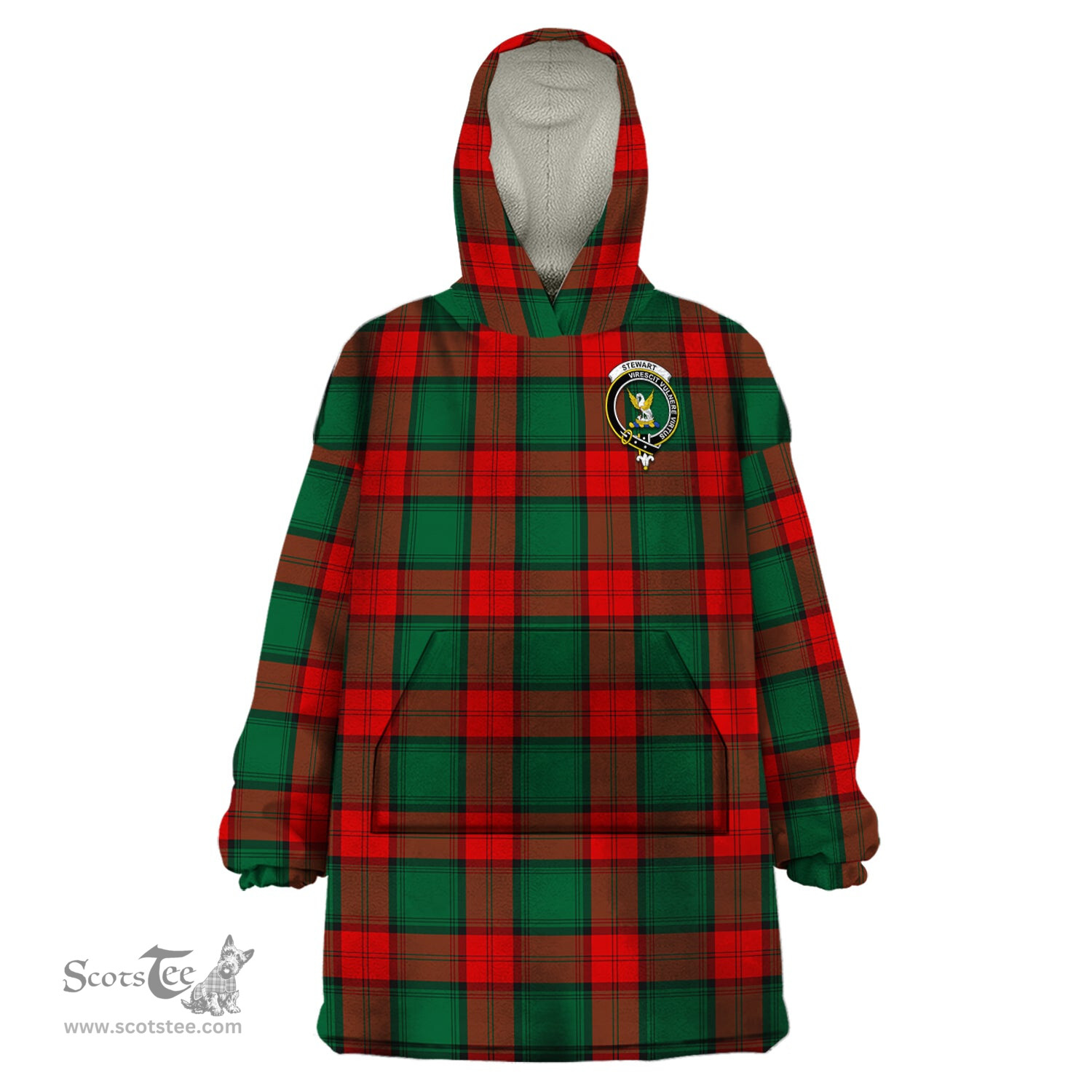 Scottish Stewart Atholl Modern Clan Family Crest Tartan Snuggie Hoodie Plaid Wearable Blanket Hoodie